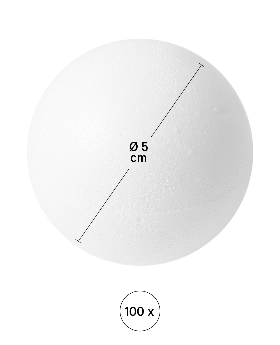 Styropor-Kugel voll, 5 cm