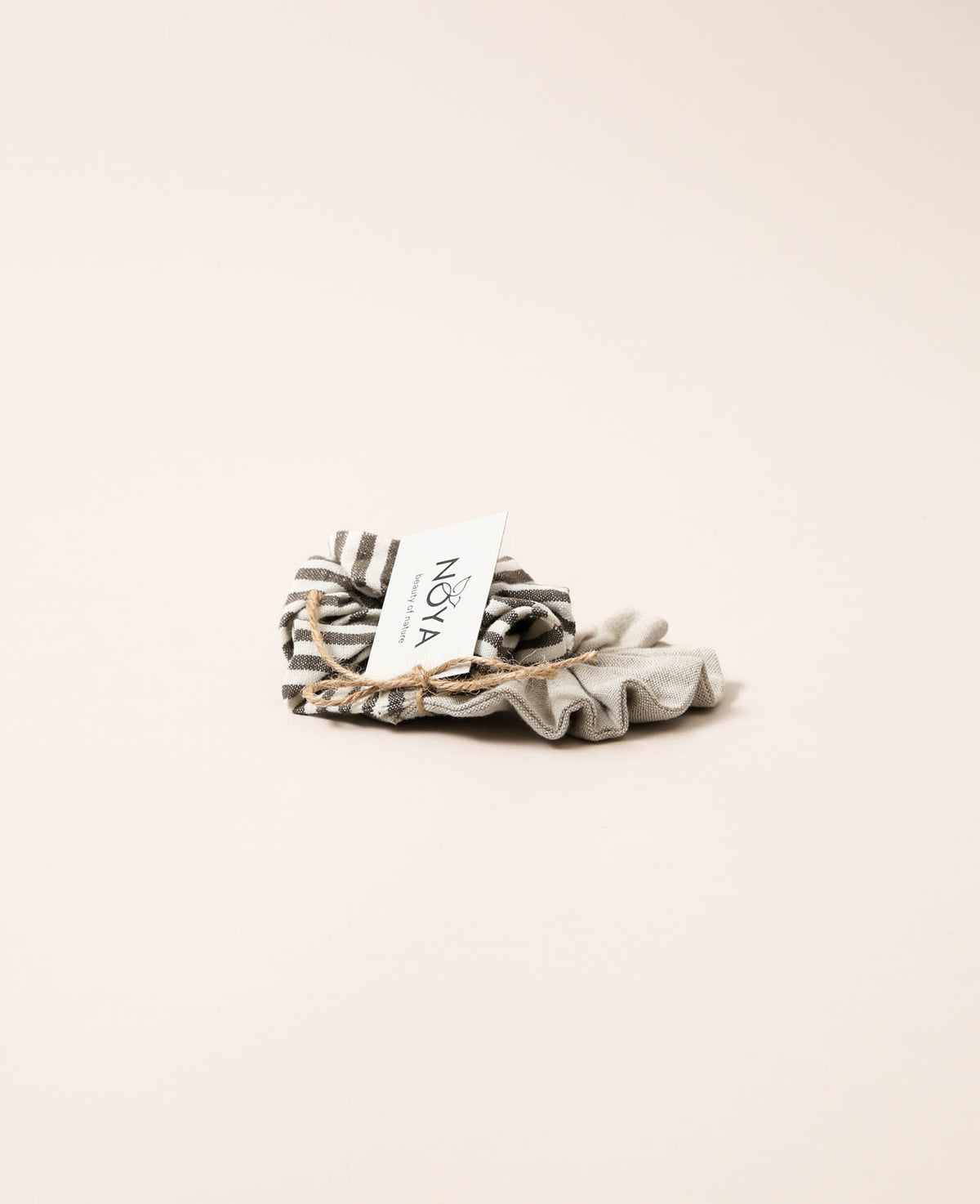 Reese Scrunchie, striped & beige