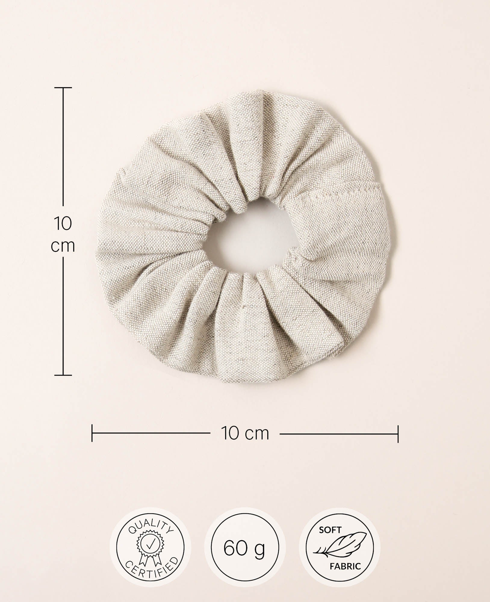 Reese Scrunchie, striped & beige