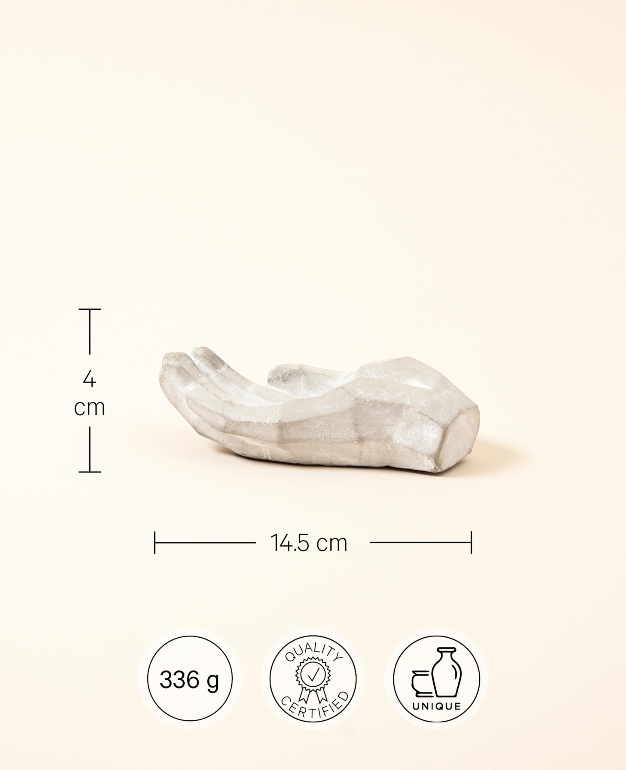 Hand aus Beton zur Dekoration, Briefbeschwerer oder als Aufbewahrung für kleine Gegenstände, 14.5 x 9 x 4 cm