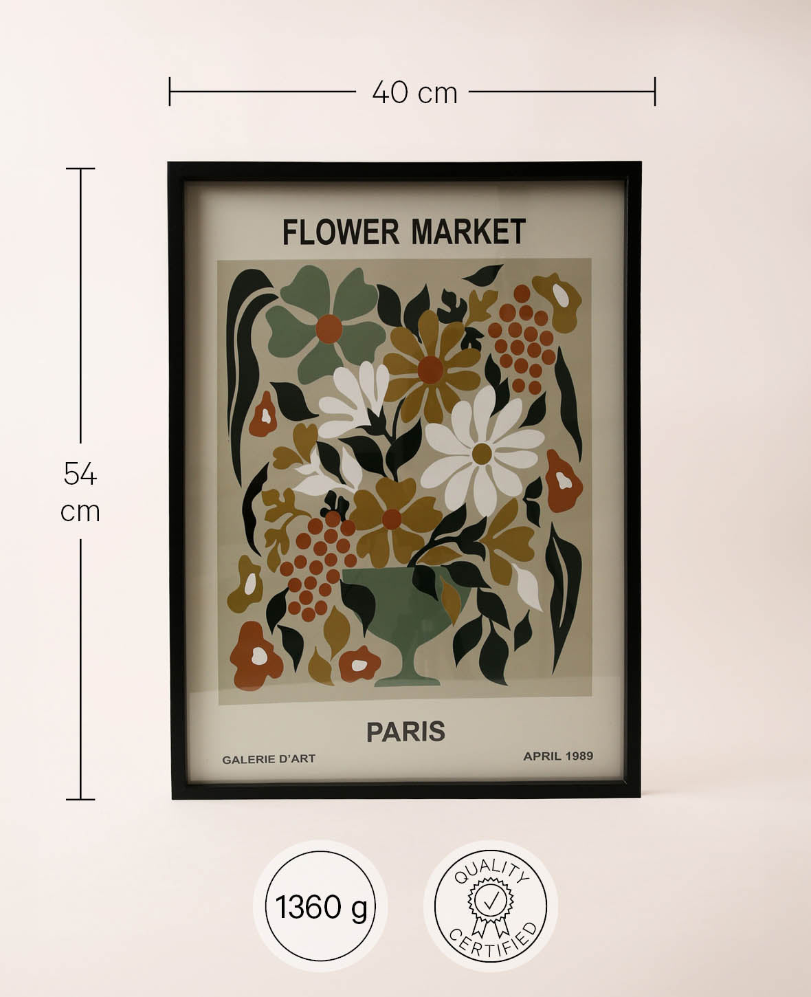 Affiche marché aux fleurs Paris