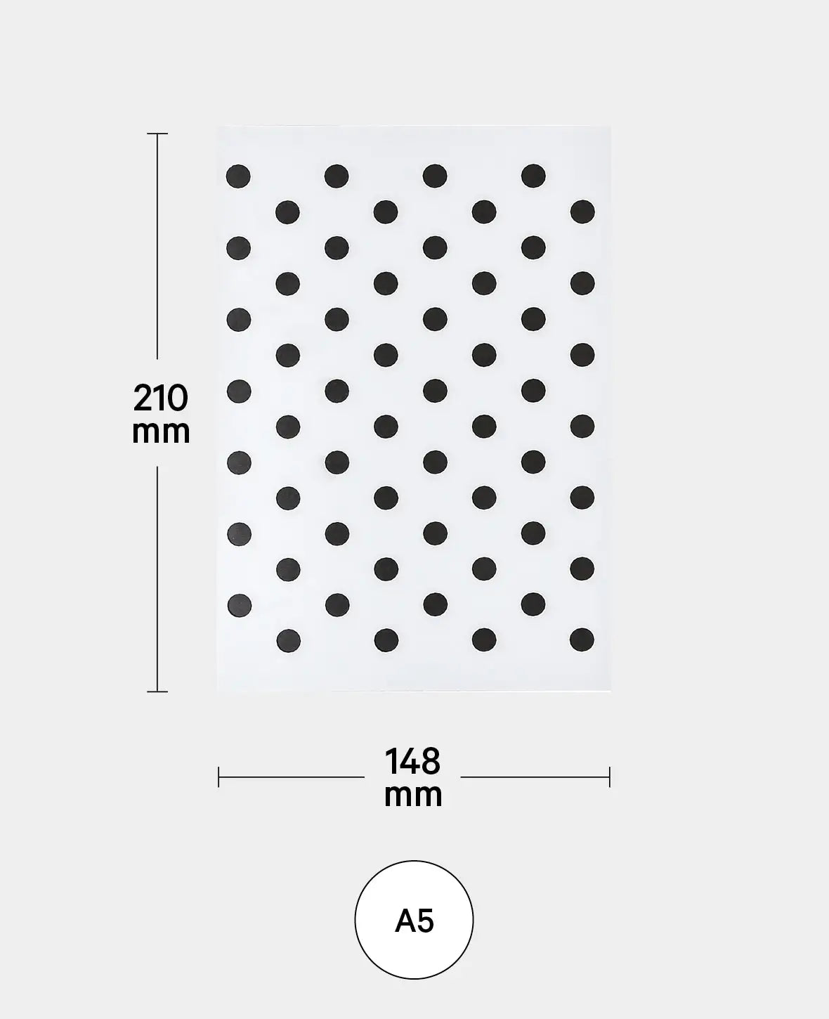 Gabarit points, 148 x 210 mm (A5), Blanc translucide