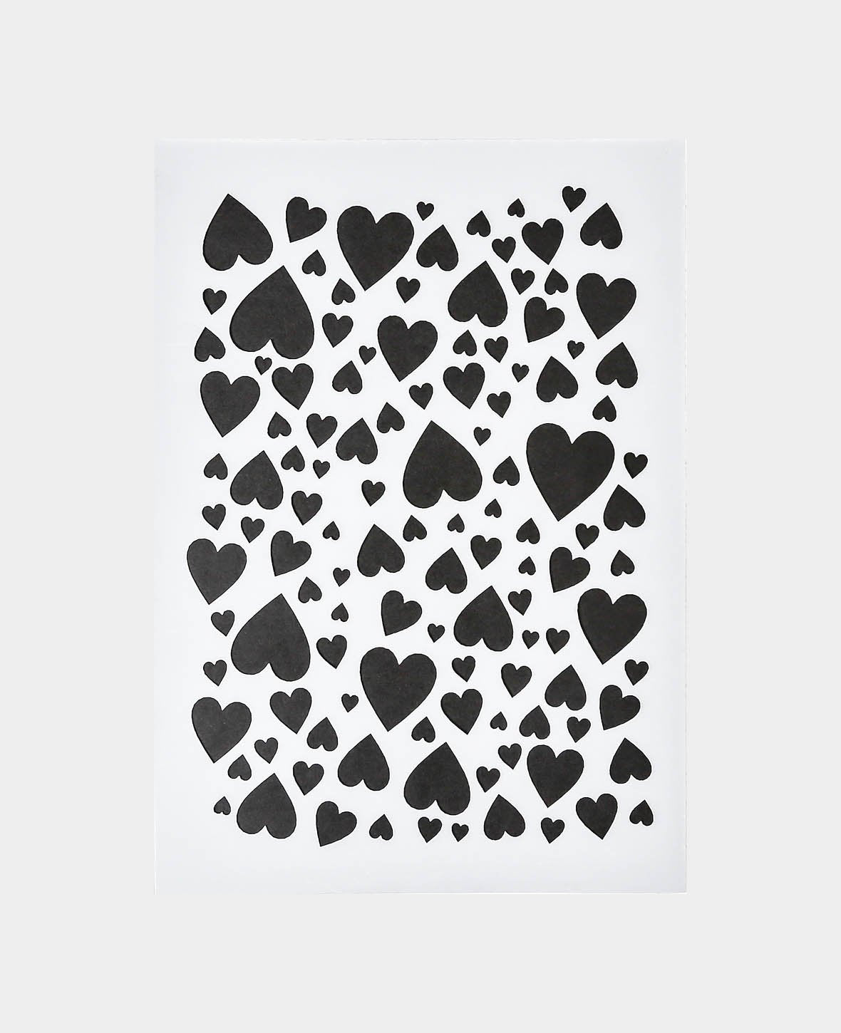 Pochoir Cœurs, 148 x 210 mm (A5), Blanc translucide