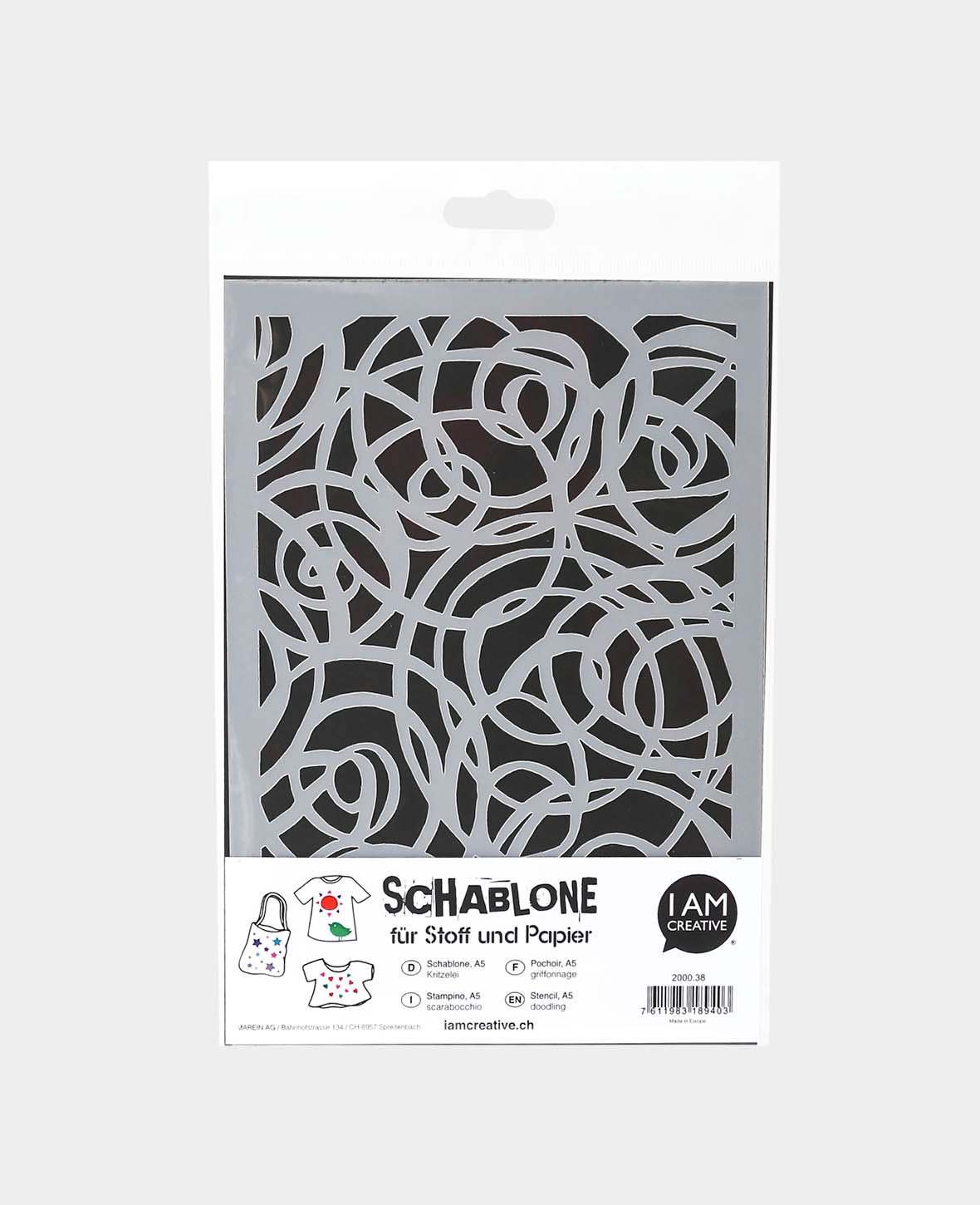 Schablone Kritzelei, 148 x 210 mm (A5), Weiss transluszent
