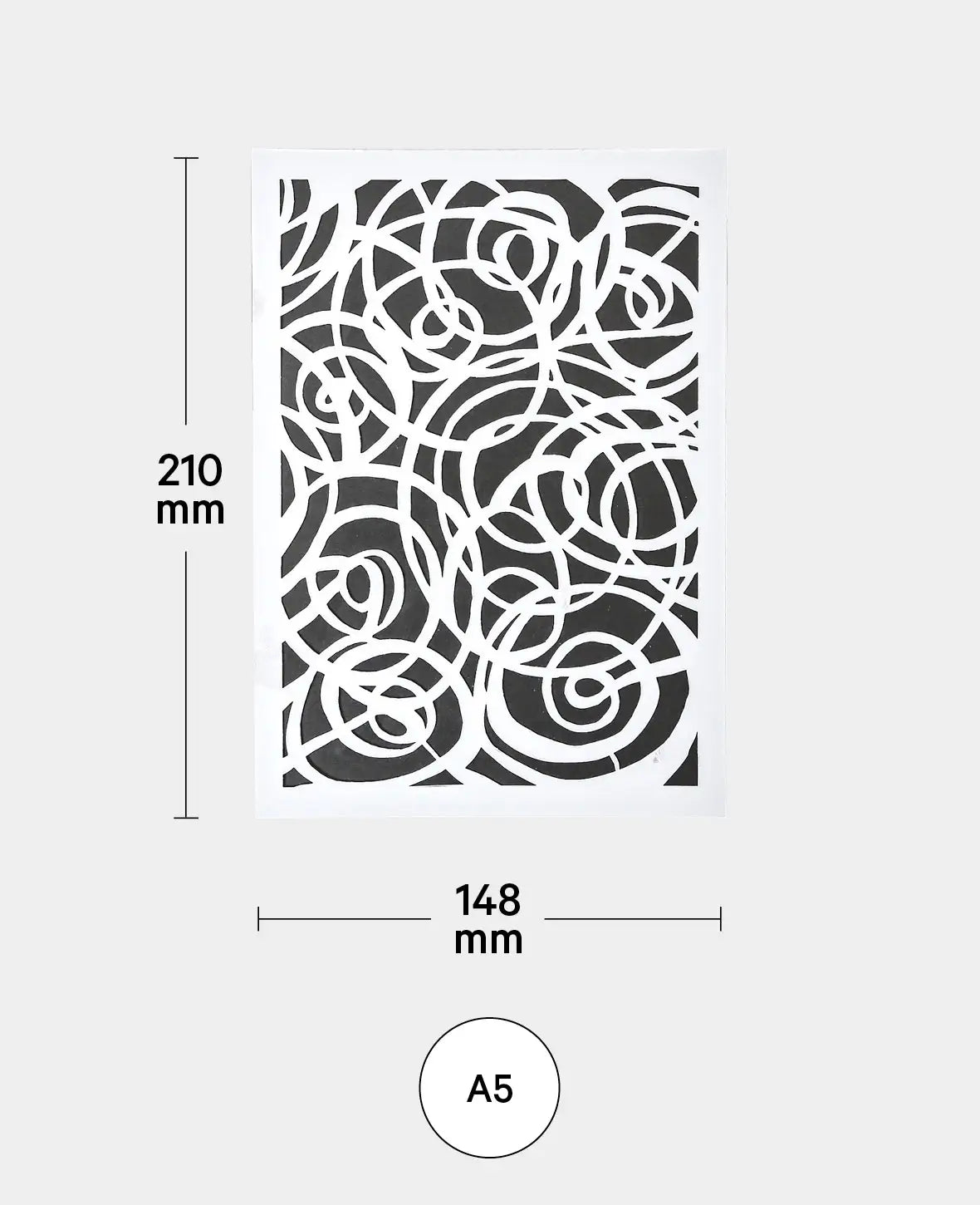 Schablone Kritzelei, 148 x 210 mm (A5), Weiss transluszent