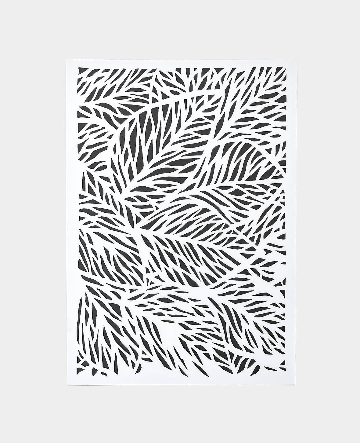 Pochoir feuilles d'été, 148 x 210 mm (A5), blanc translucide