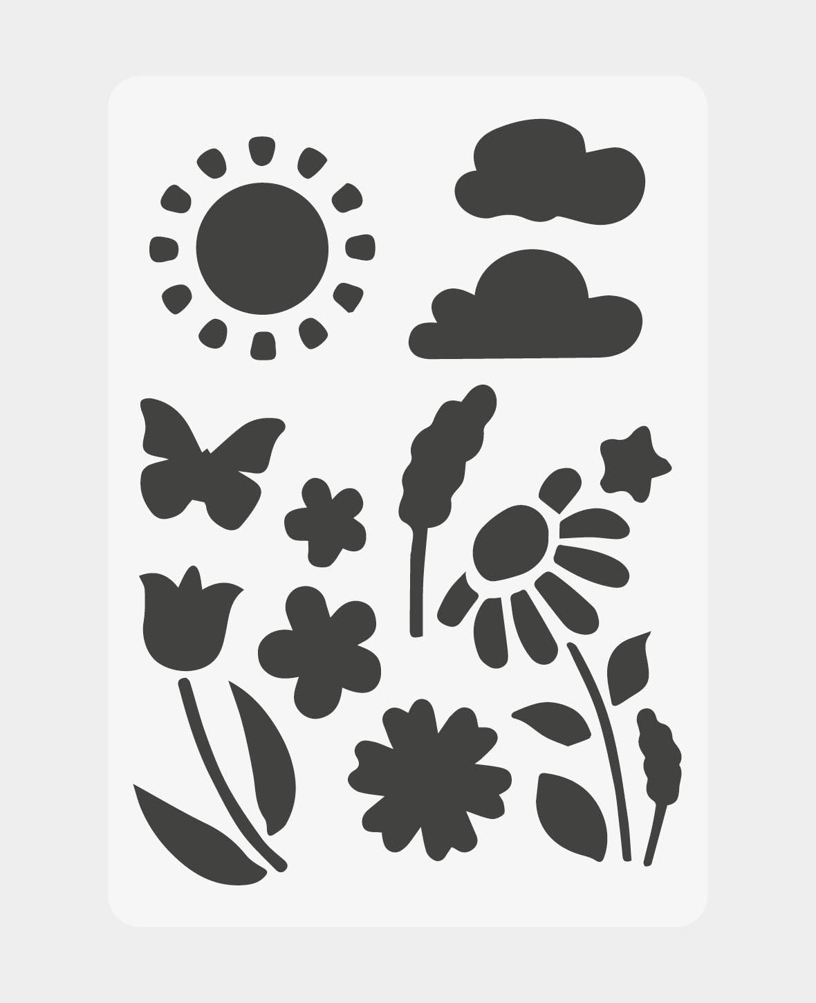 Pochoir "Jour d'été" pour enfants, 148 x 210 mm (A5), blanc translucide