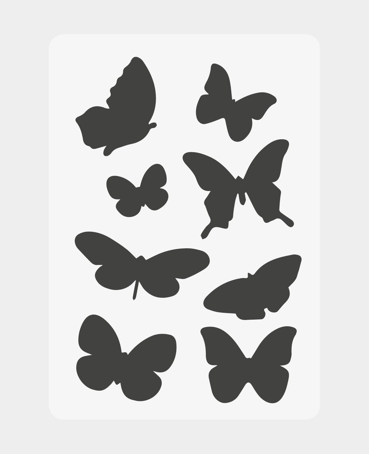 Pochoir enfants Papillons, 148 x 210 mm (A5), Blanc translucide