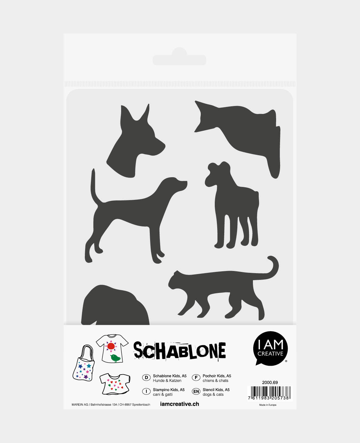 Pochoir enfants A5, Chiens + chats