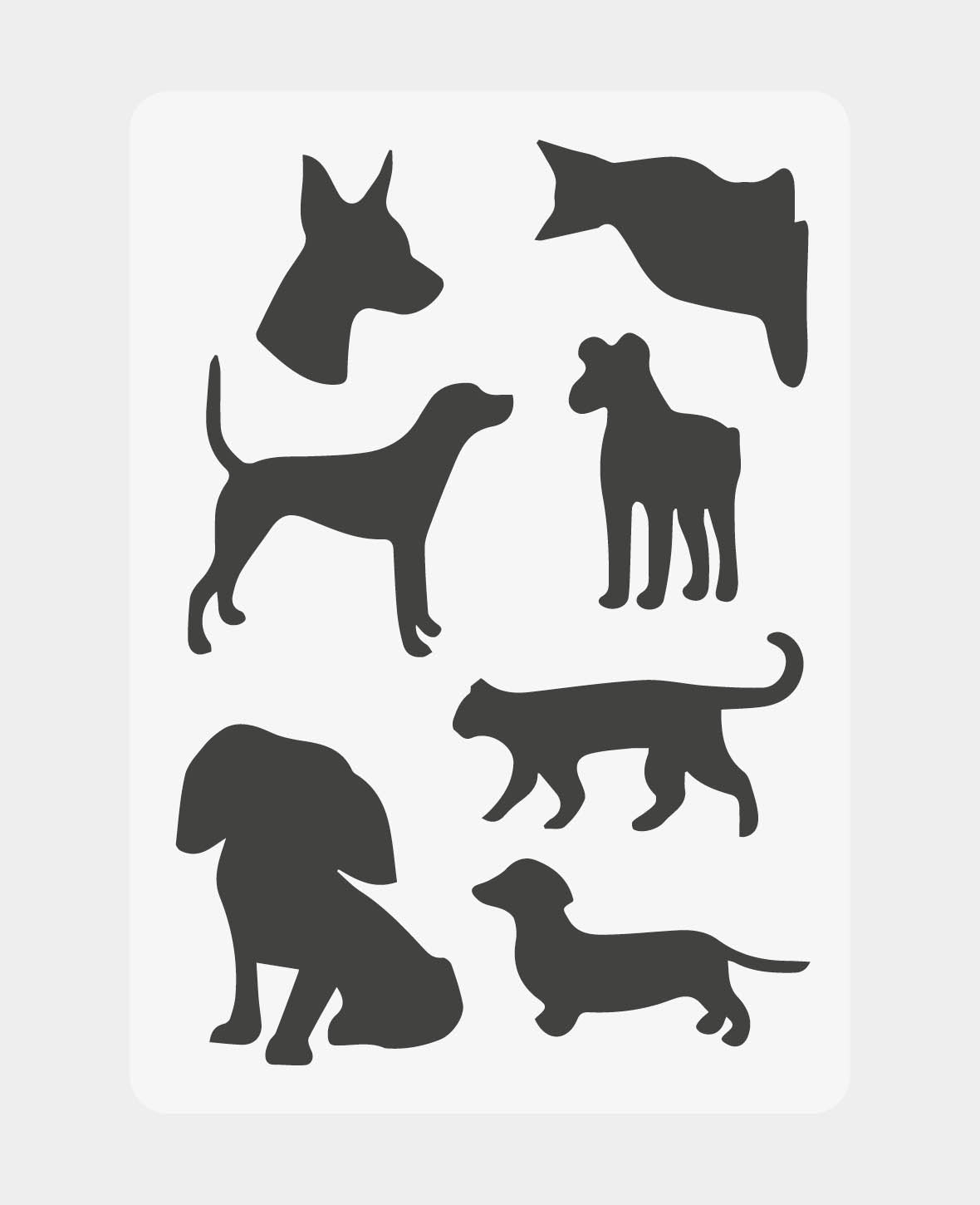 Pochoir enfants A5, Chiens + chats
