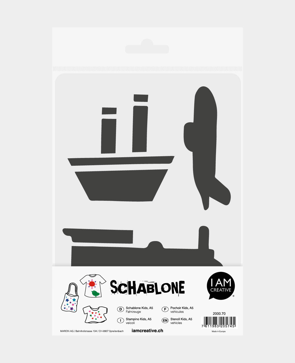 Pochoir Enfants DIN A5, Véhicules