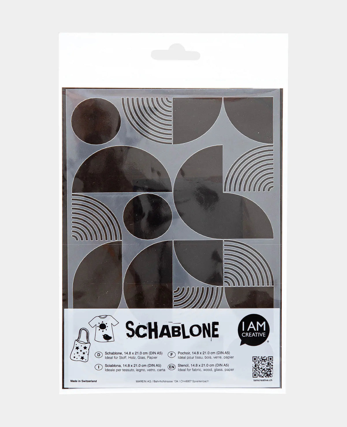 Pochoir Abstrait I, 148 x 210 mm (A5), Blanc translucide