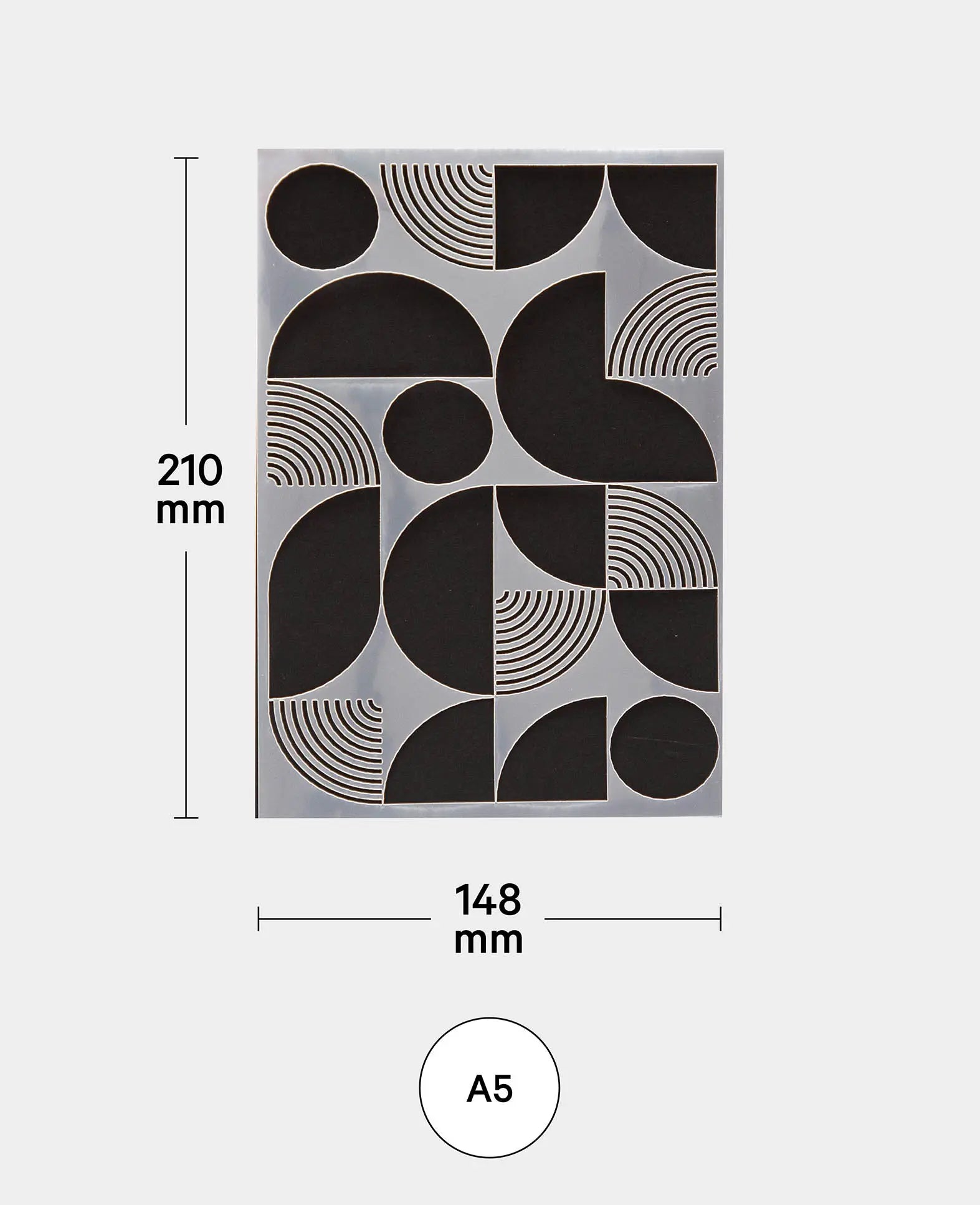 Pochoir Abstrait I, 148 x 210 mm (A5), Blanc translucide
