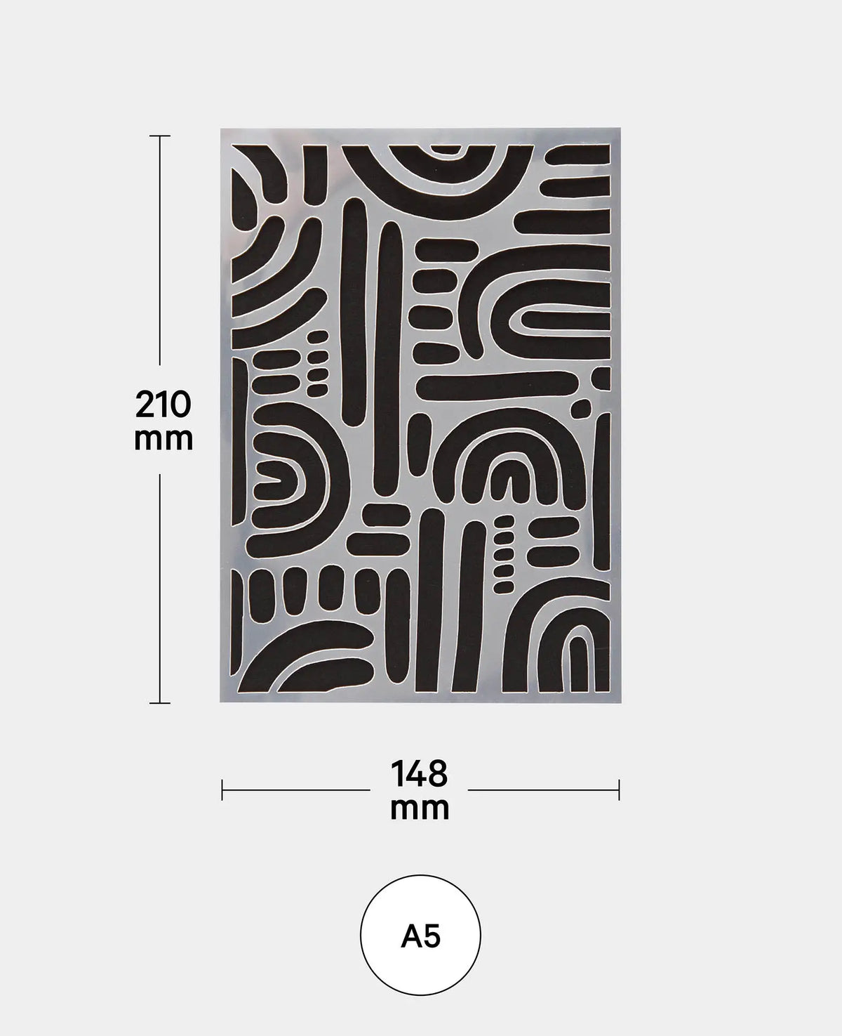 Gabarit abstrait II, 148 x 210 mm (A5), blanc translucide