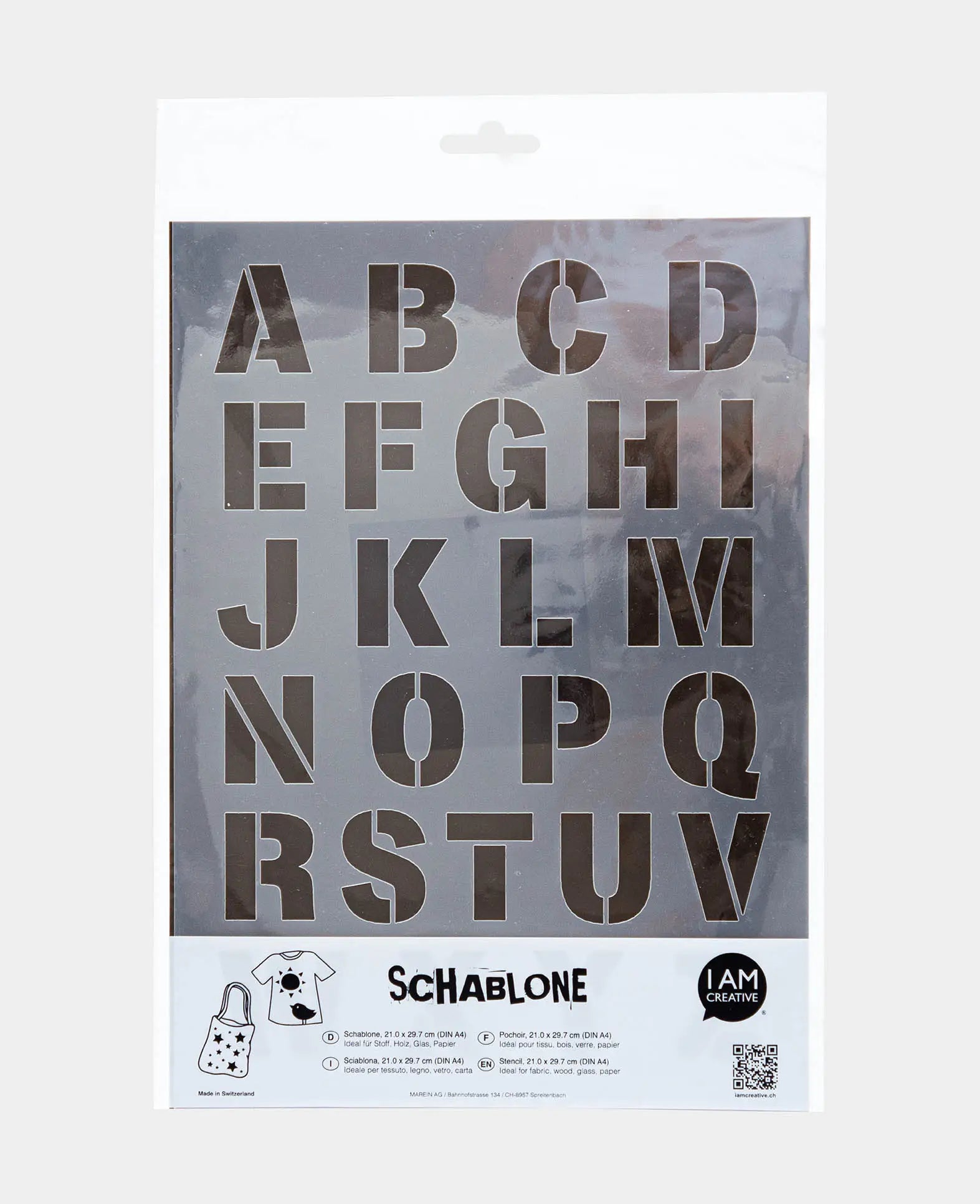 Gabarit Alphabet, 210 x 297 mm (A4), Blanc translucide