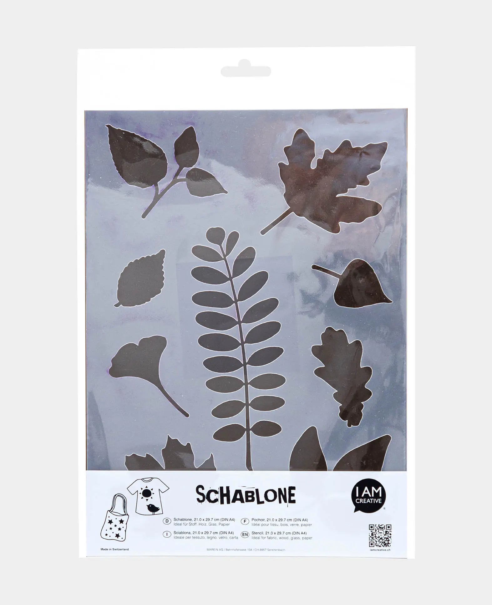 Pochoir feuilles, 210 x 297 mm (A4), blanc translucide