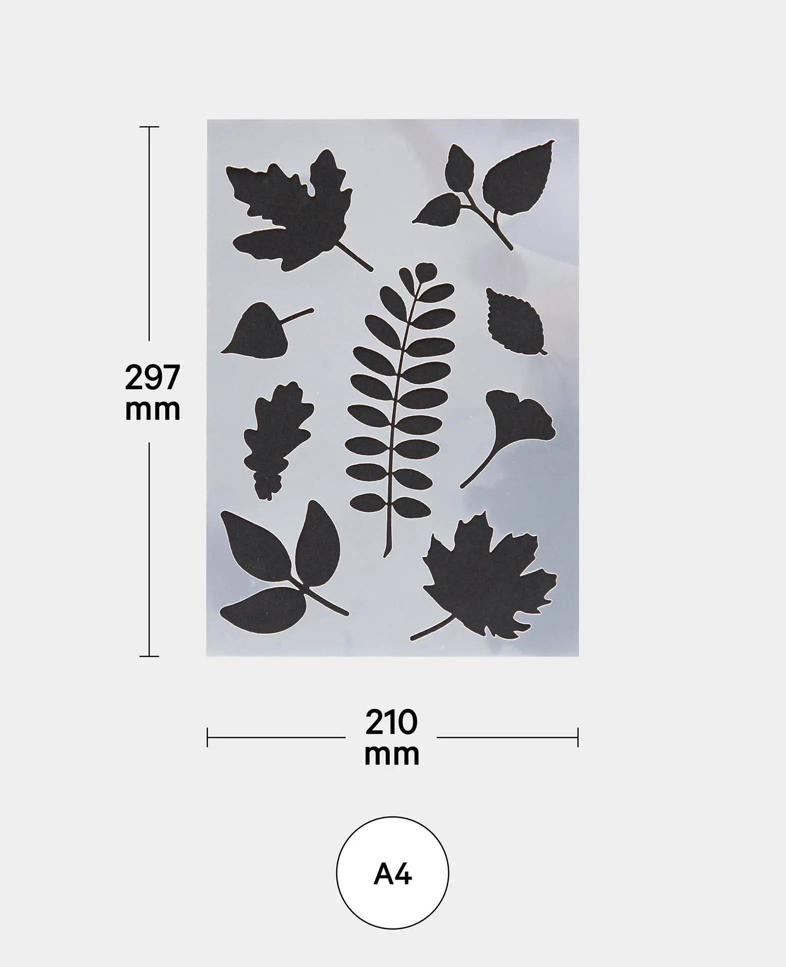 Pochoir feuilles, 210 x 297 mm (A4), blanc translucide