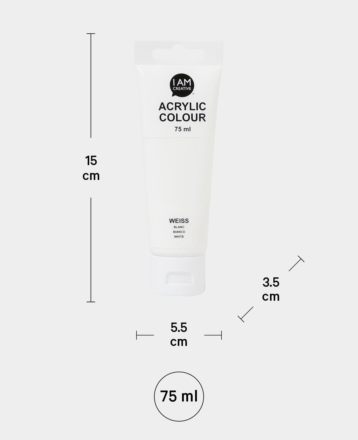 Acrylic paint, white, 75 ml