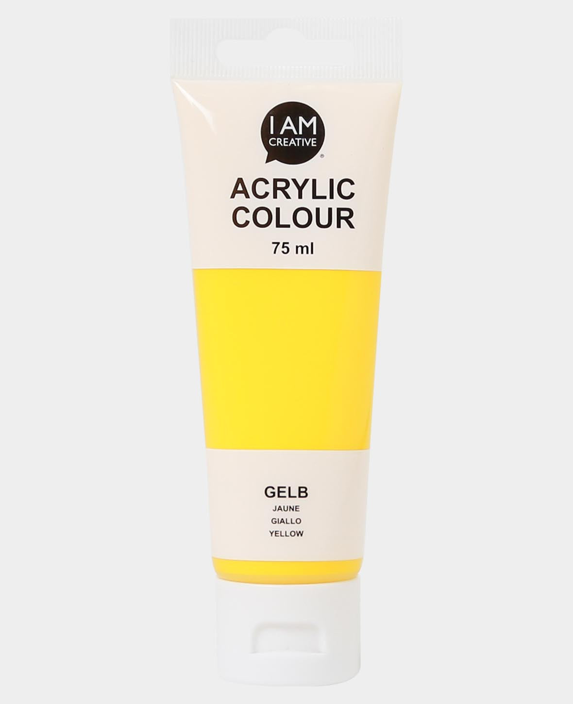 Peinture acrylique, jaune, 75 ml