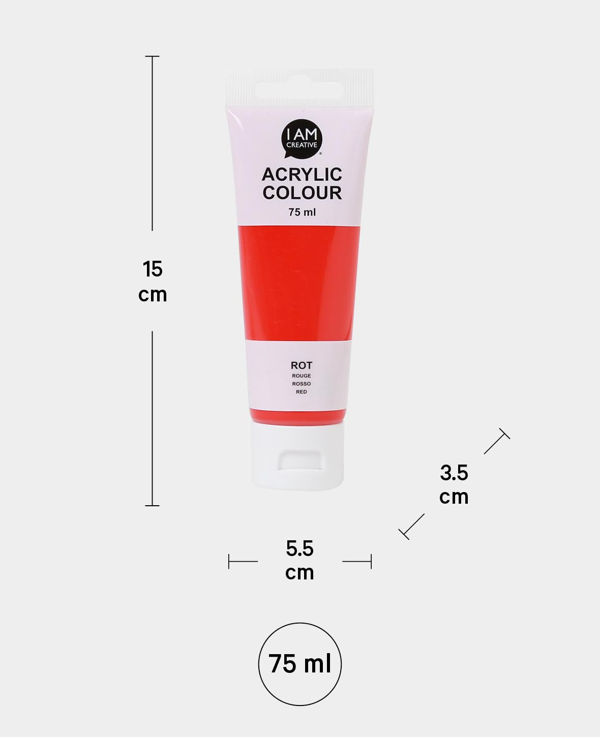Acrylic Paint, Red, 75 ml