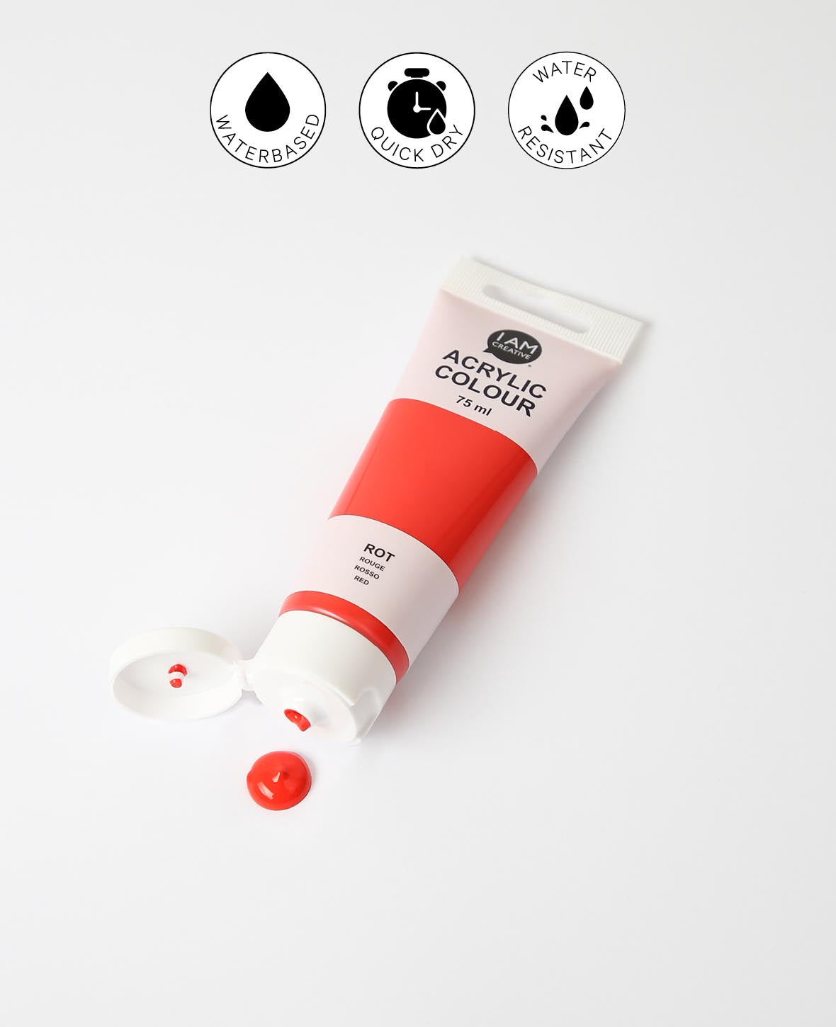 Acrylic Paint, Red, 75 ml