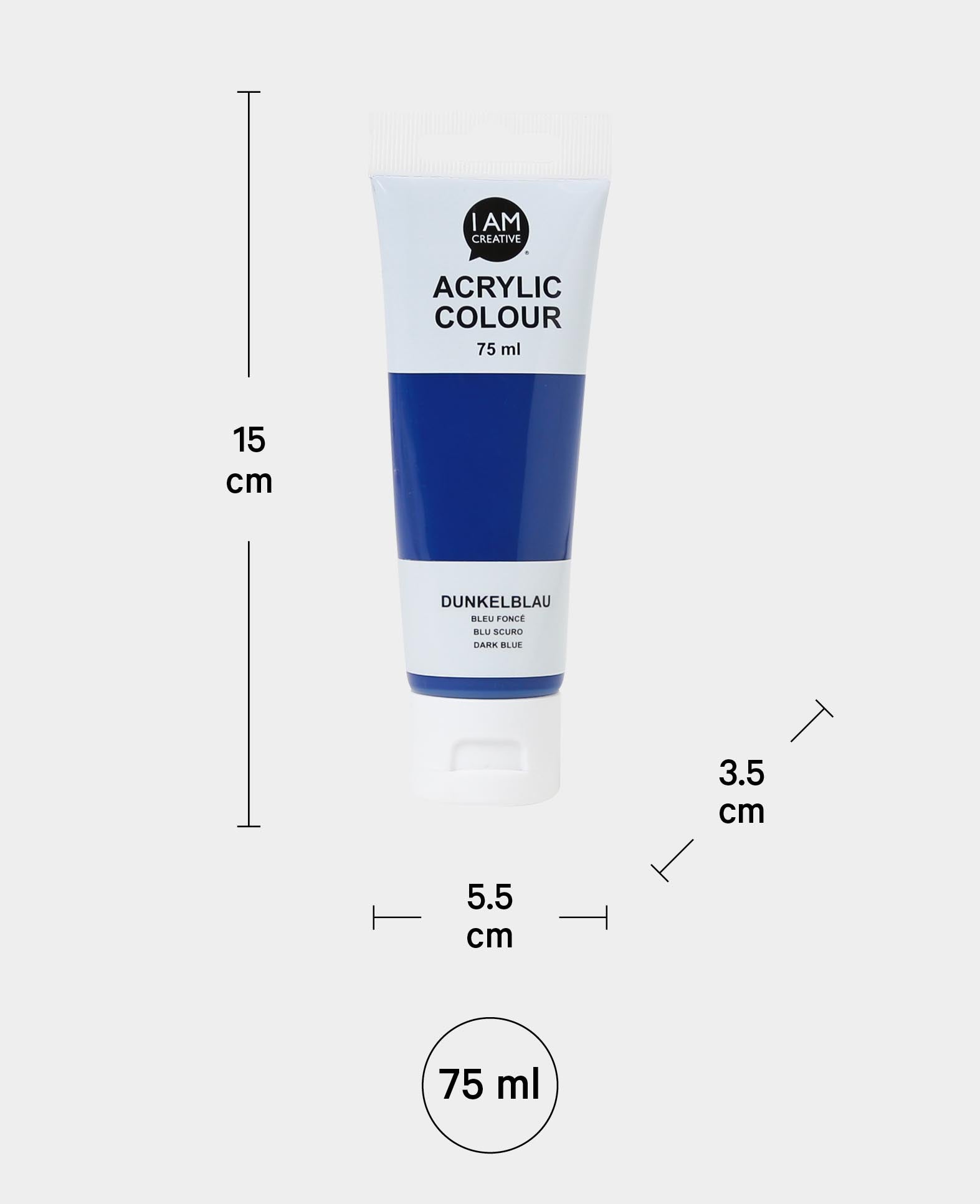 Peinture acrylique, Bleu foncé, 75 ml