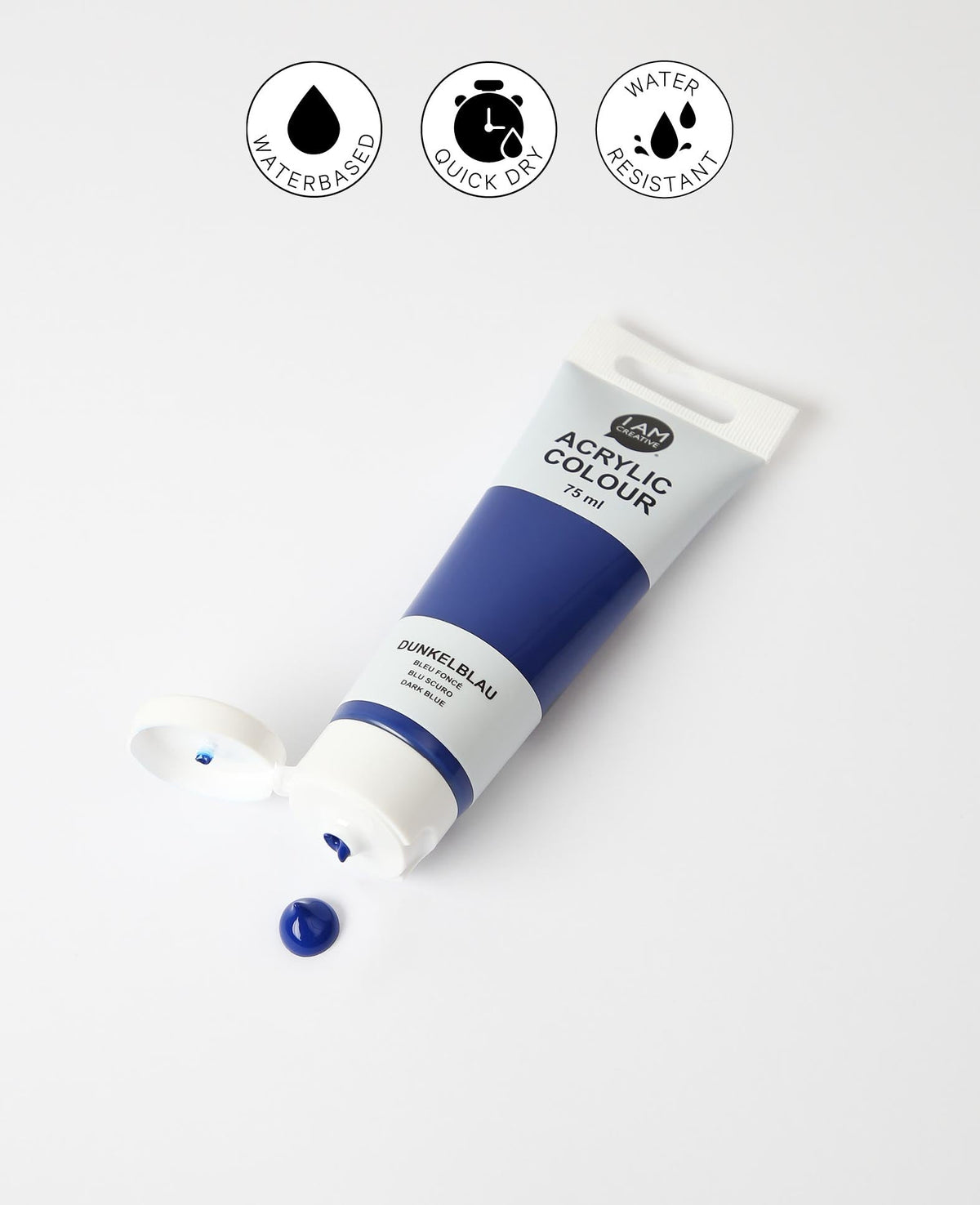 Peinture acrylique, Bleu foncé, 75 ml