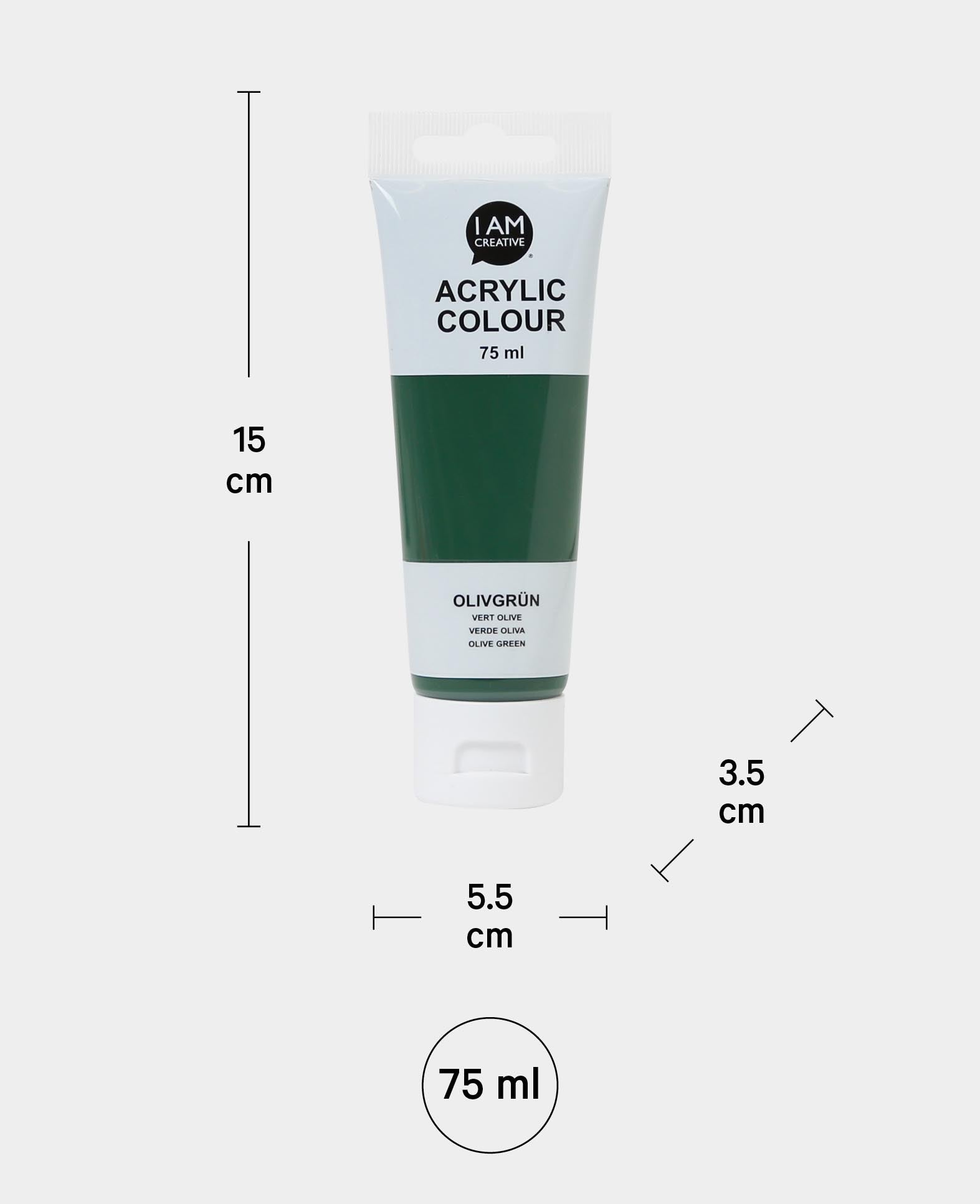 Peinture acrylique, vert olive, 75 ml
