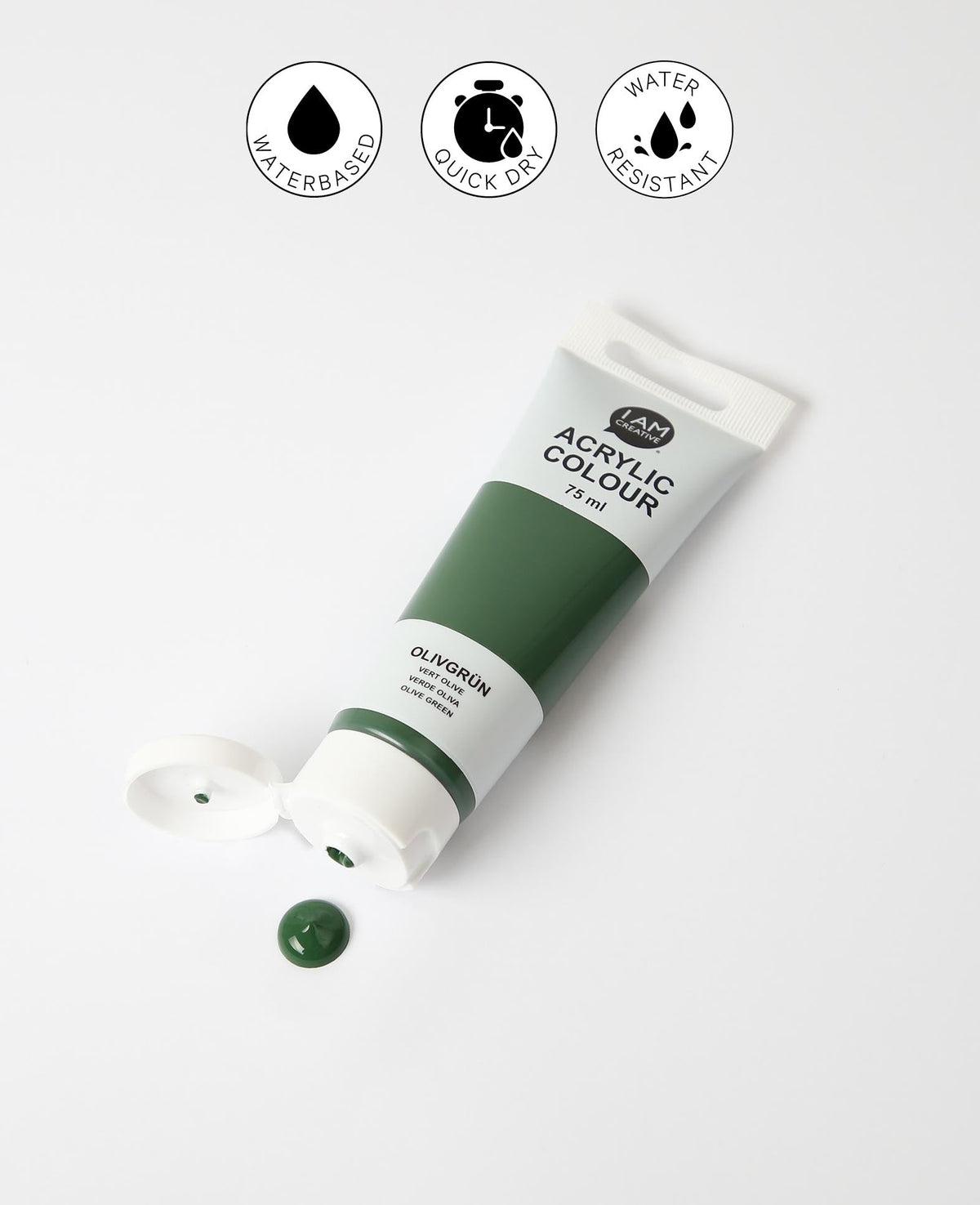 Peinture acrylique, vert olive, 75 ml