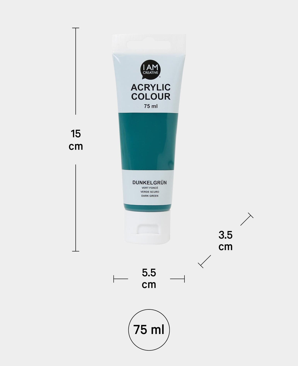 Acrylic paint, Dark green, 75 ml