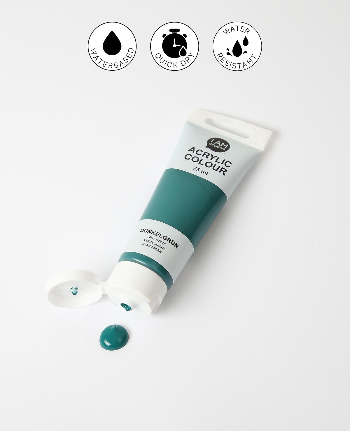 Acrylic paint, Dark green, 75 ml