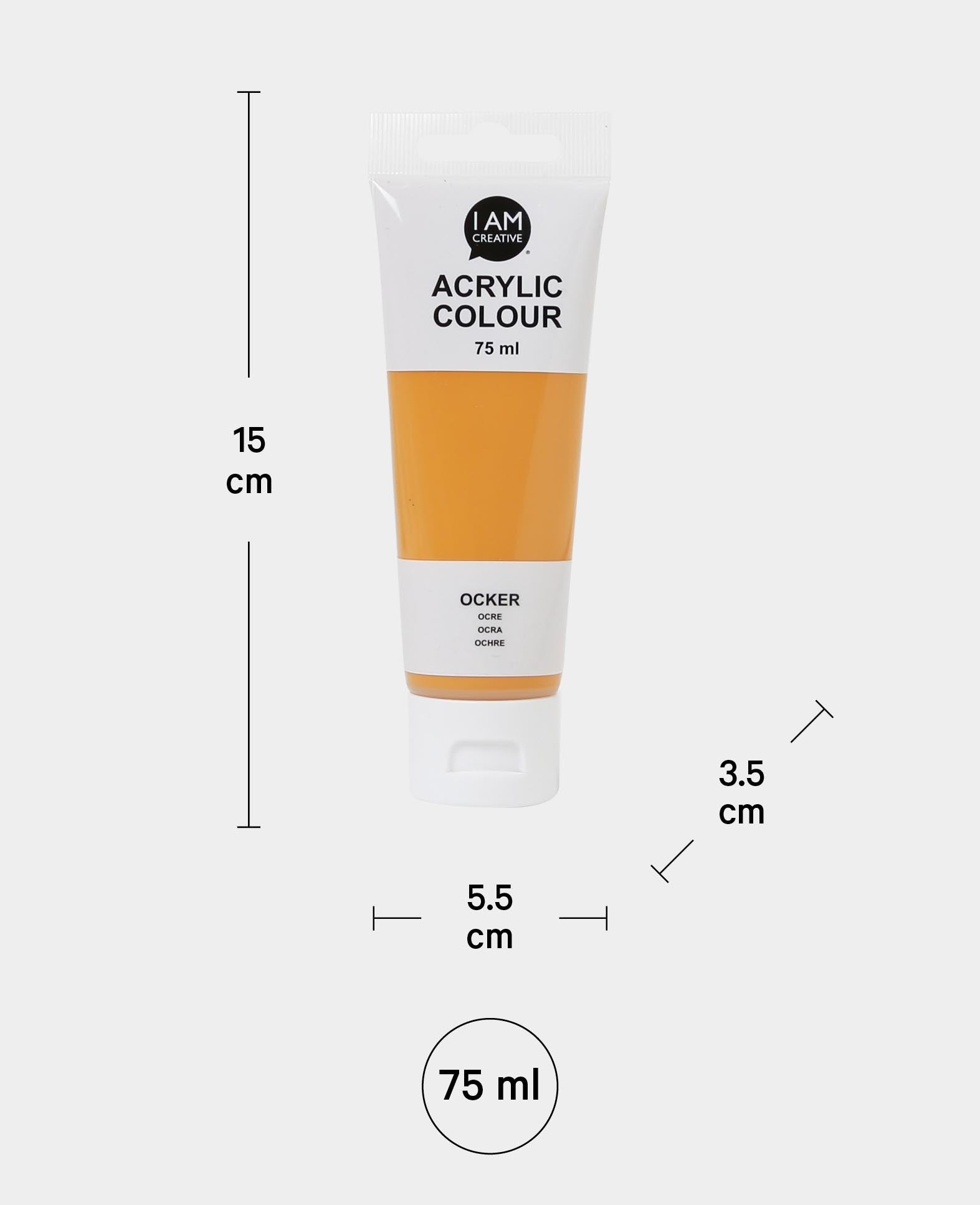 Acrylic paint, Ochre, 75 ml