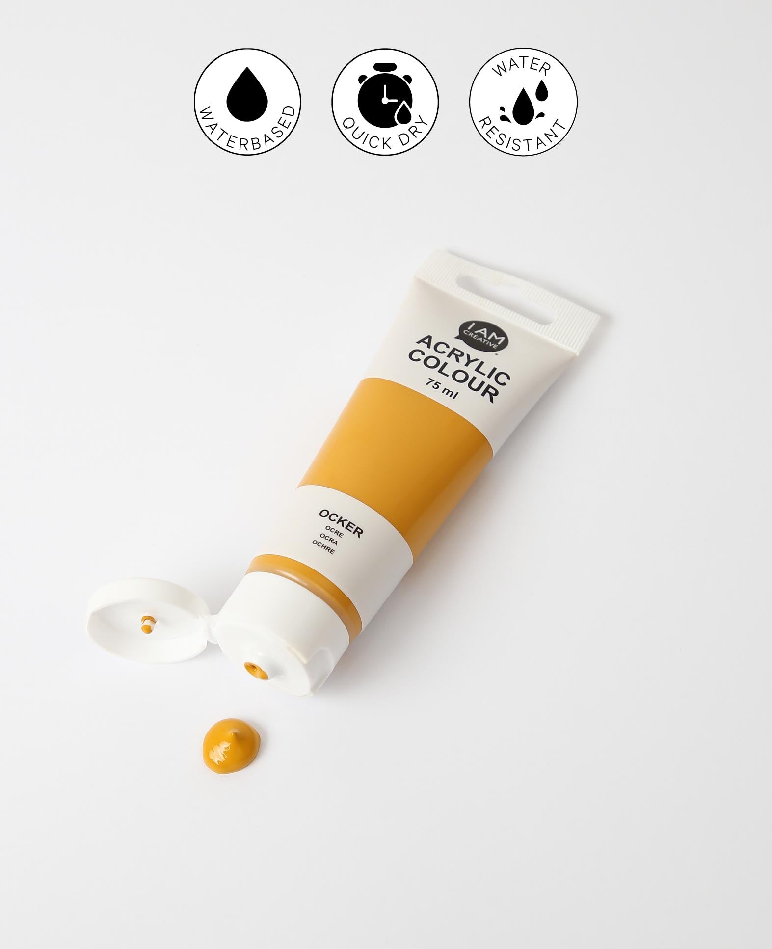 Acrylic paint, Ochre, 75 ml