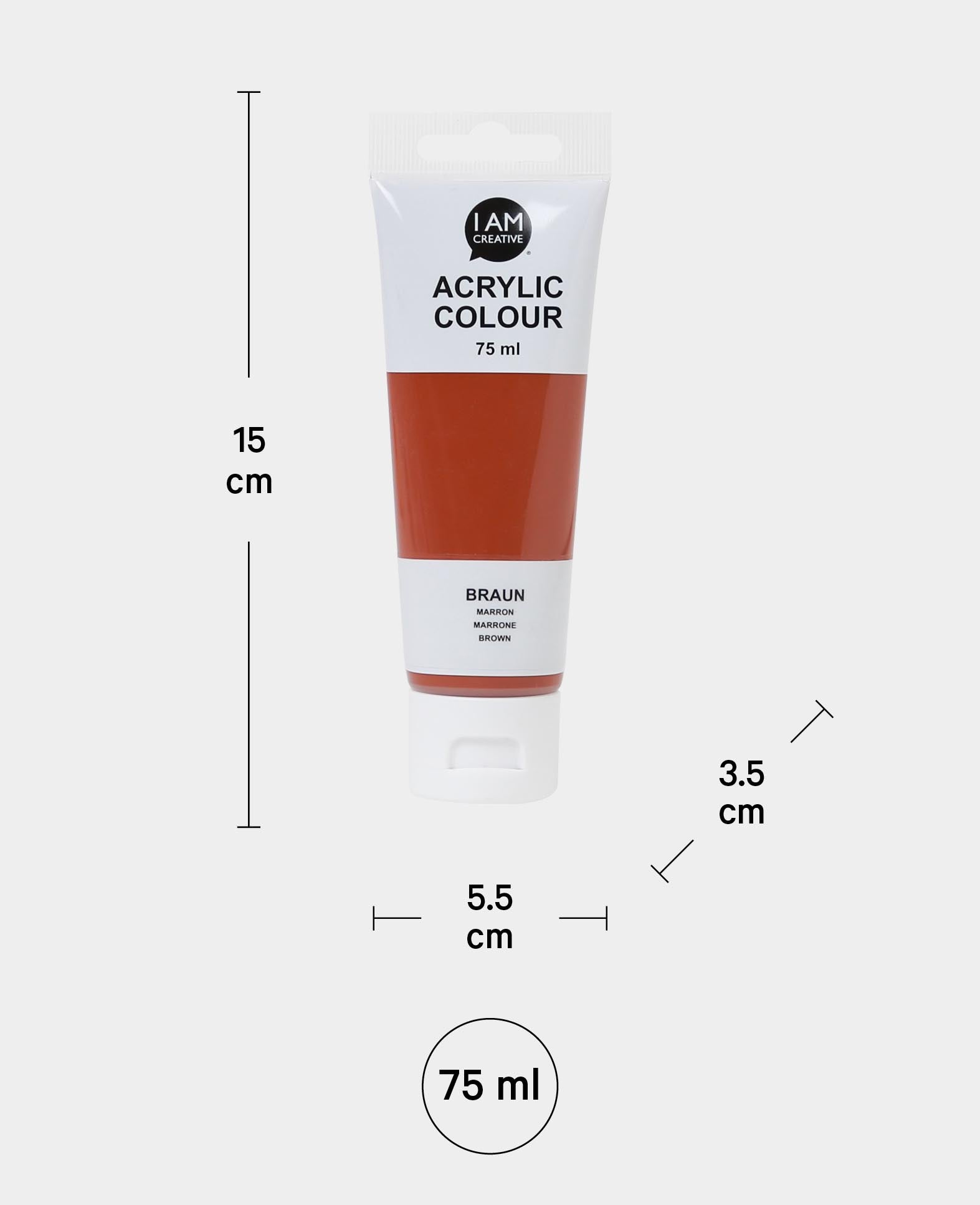 Acrylic Paint, Brown, 75 ml
