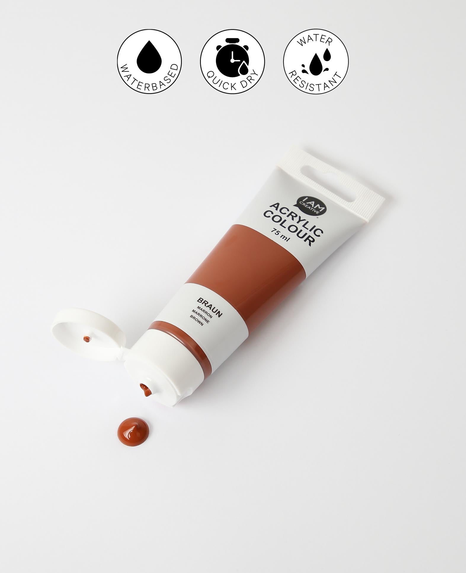 Acrylic Paint, Brown, 75 ml