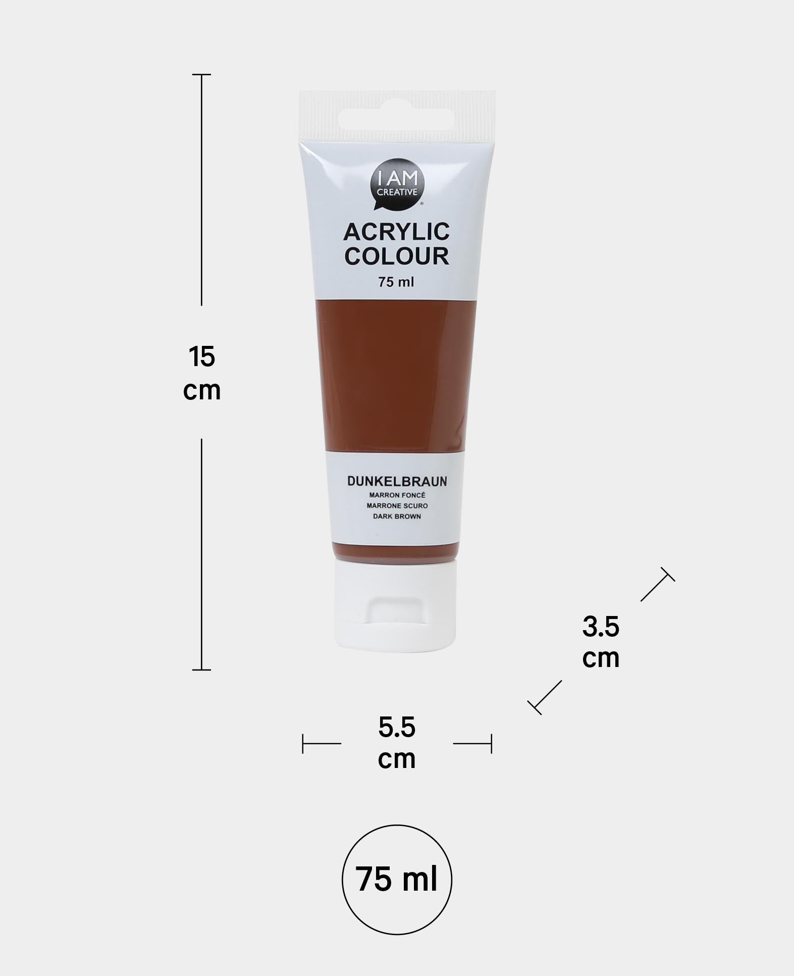 Peinture acrylique, marron foncé, 75 ml
