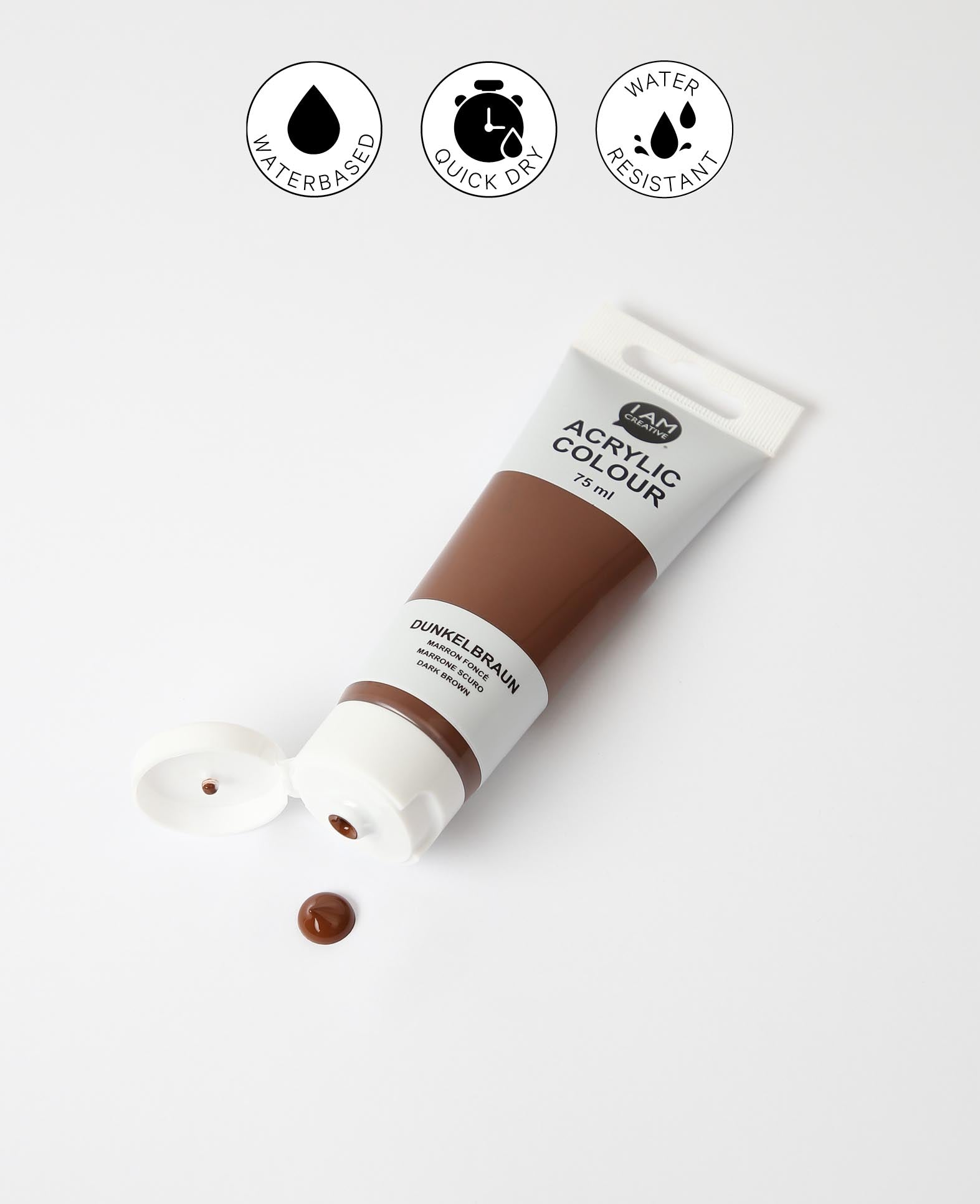 Peinture acrylique, marron foncé, 75 ml