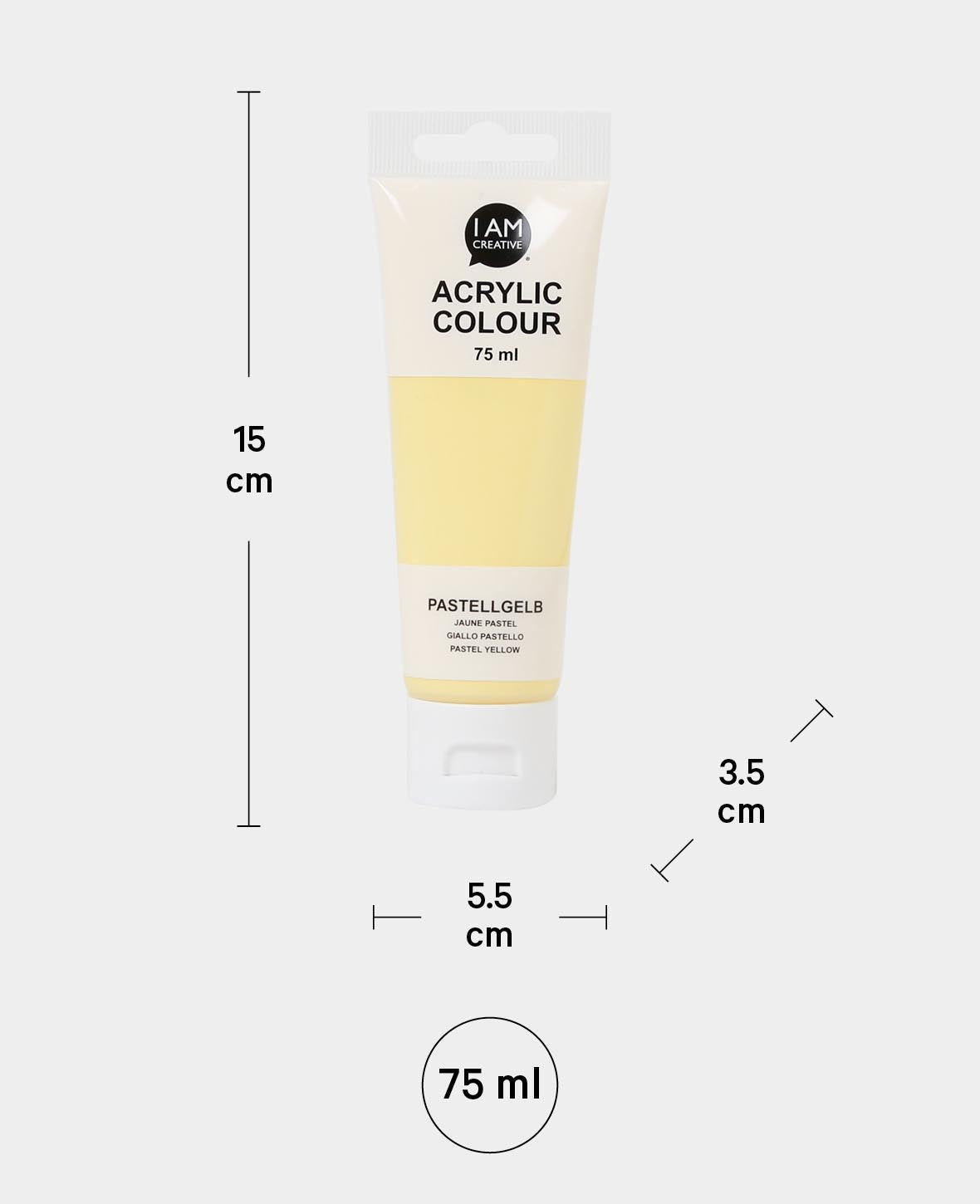 Acrylic paint, pastel yellow, 75 ml