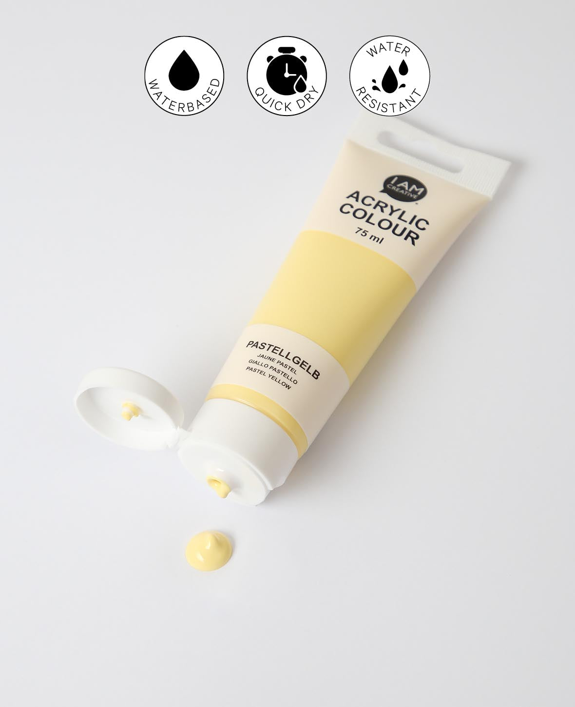 Acrylic paint, pastel yellow, 75 ml