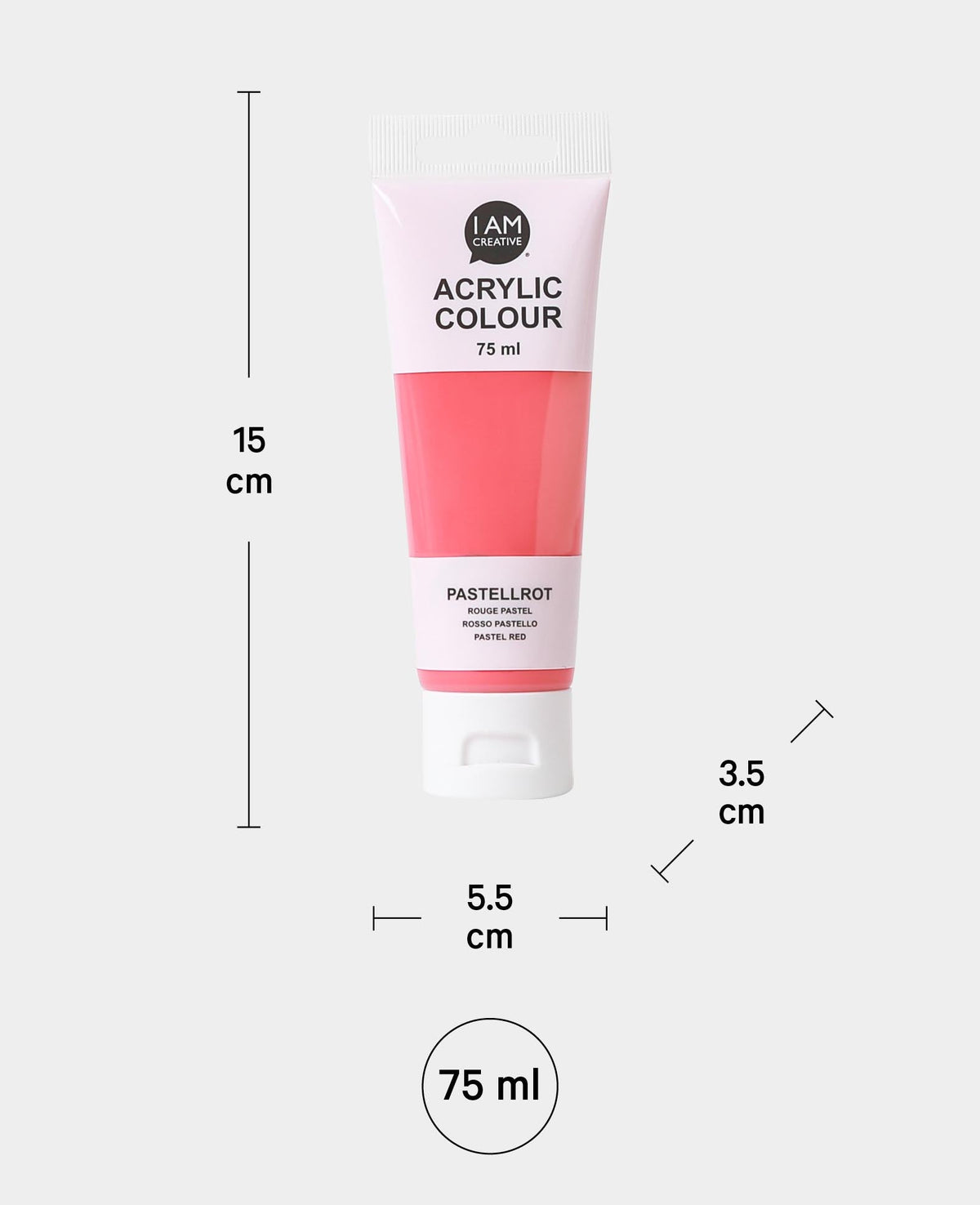 Peinture acrylique, rouge pastel, 75 ml