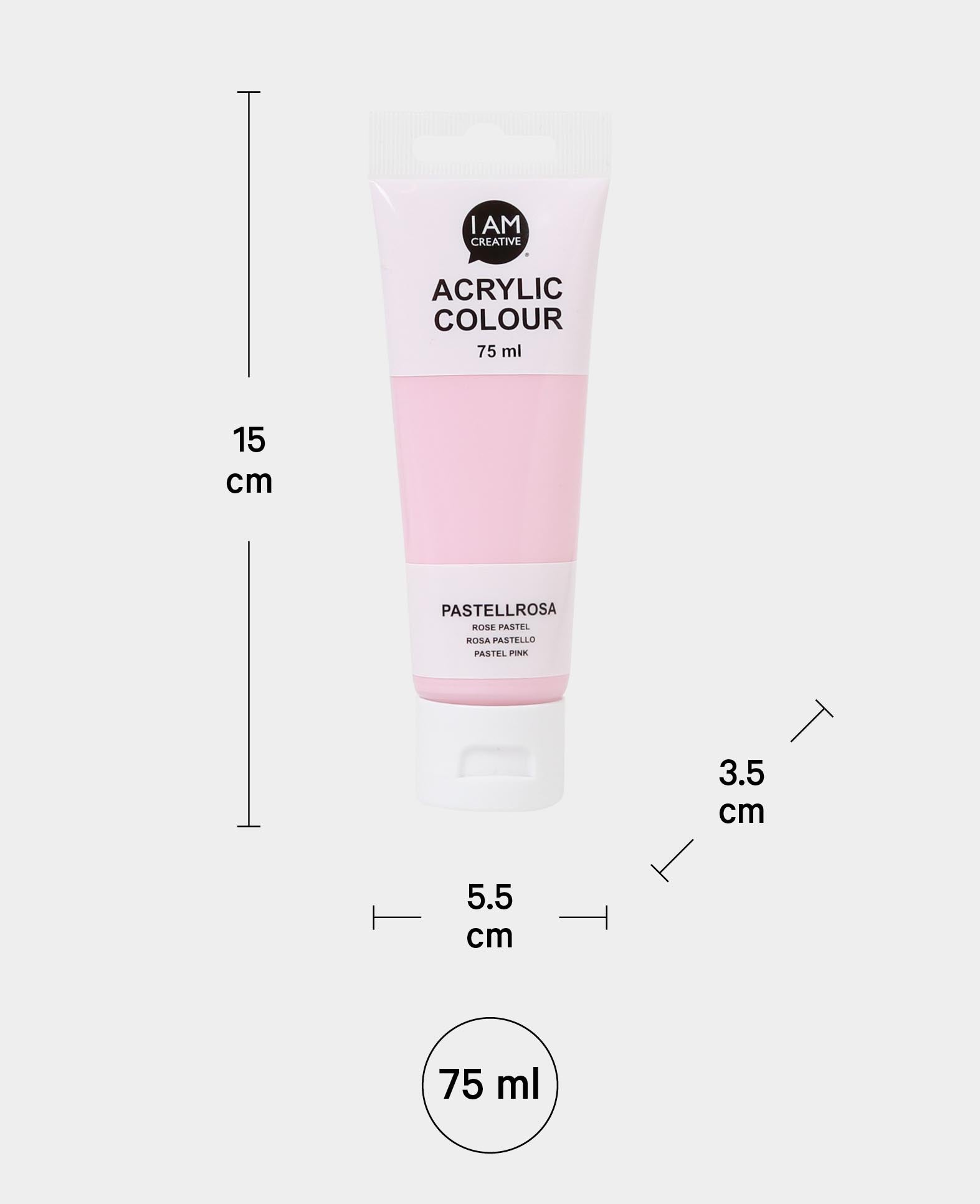 Peinture acrylique, rose pastel, 75 ml