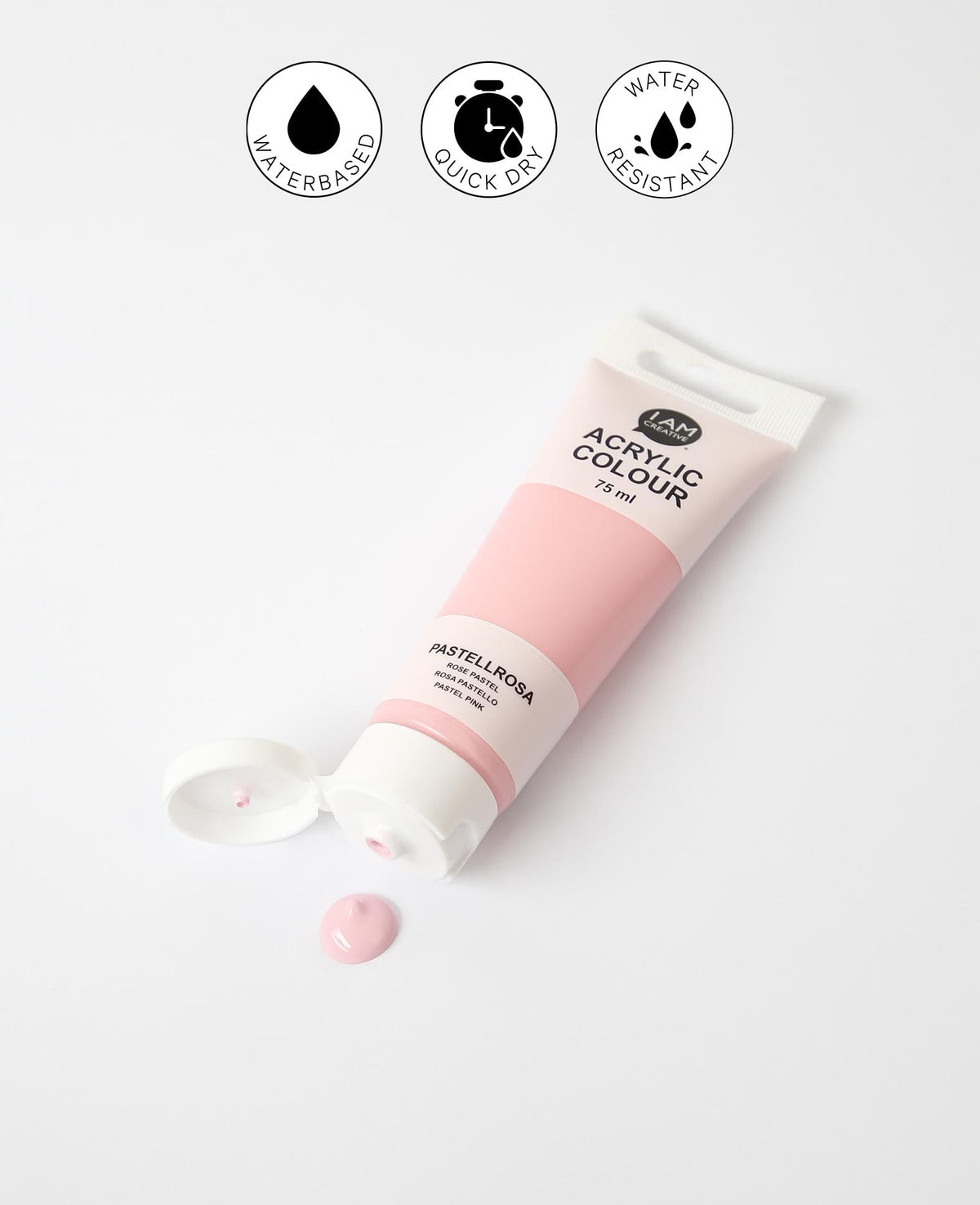 Peinture acrylique, rose pastel, 75 ml