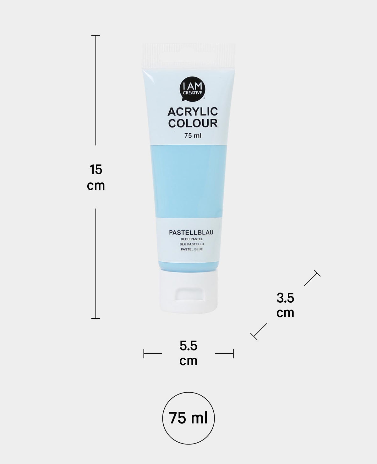 Peinture acrylique, bleu pastel, 75 ml