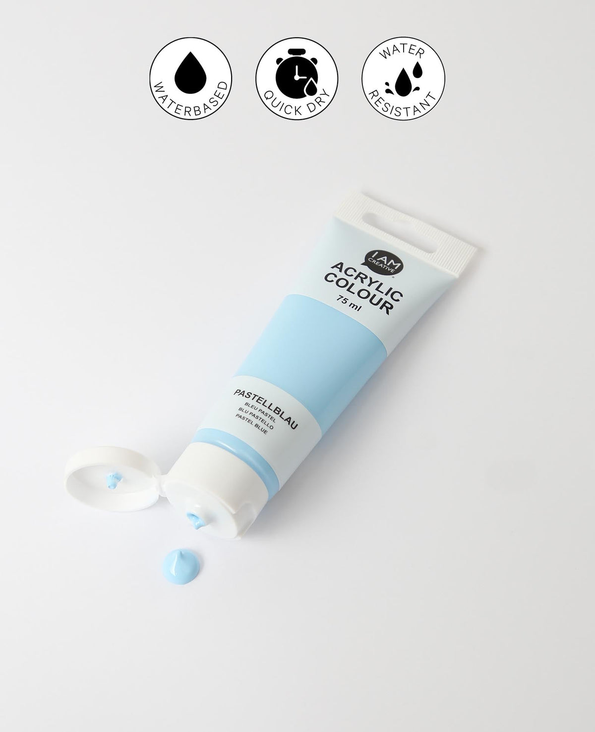 Peinture acrylique, bleu pastel, 75 ml