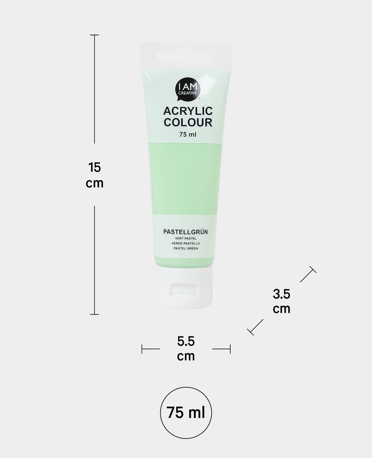 Peinture acrylique, vert pastel, 75 ml