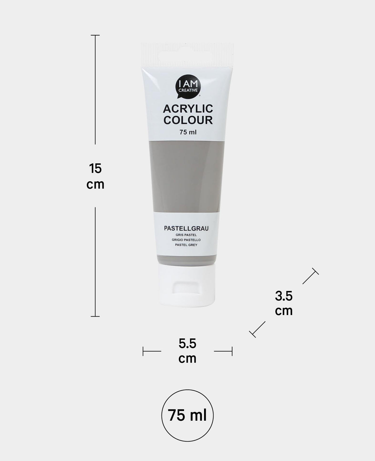 Peinture acrylique, gris pastel, 75 ml