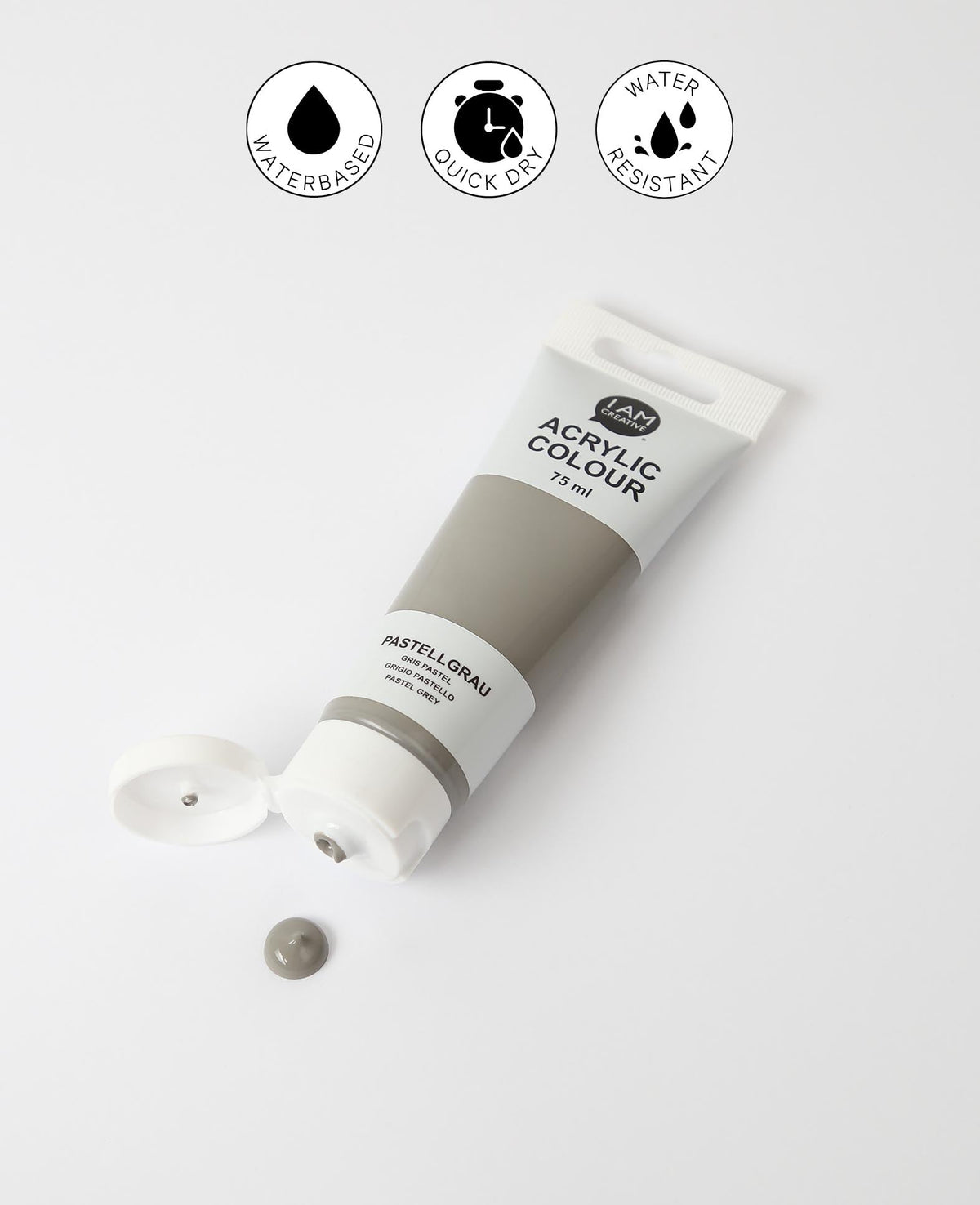 Peinture acrylique, gris pastel, 75 ml