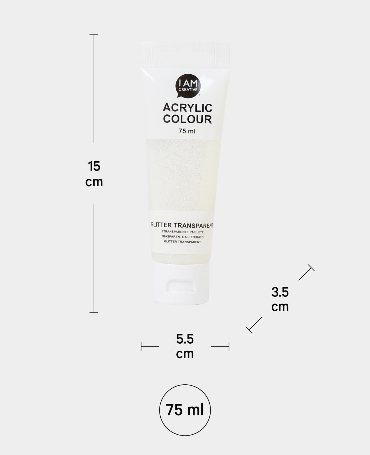 Acrylic paint, transparent glitter, 75 ml