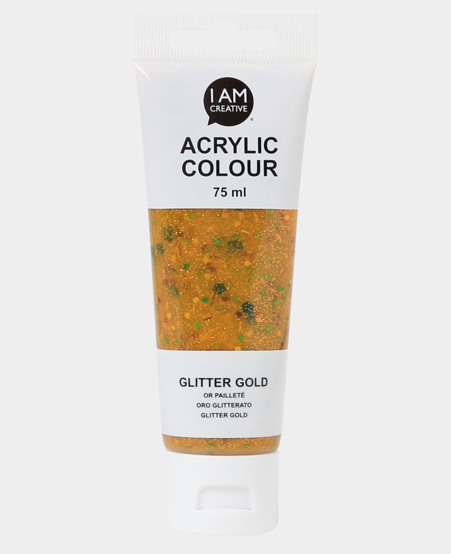 Peinture acrylique, paillettes dorées, 75 ml