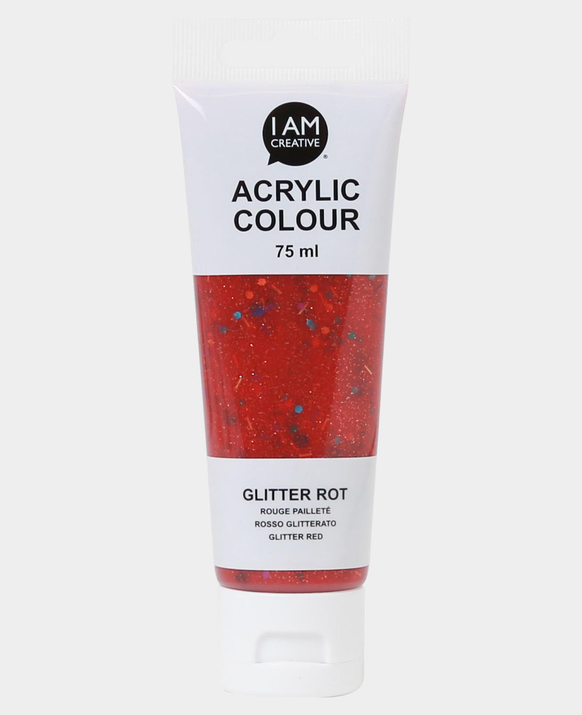 Peinture acrylique, paillettes rouges, 75 ml